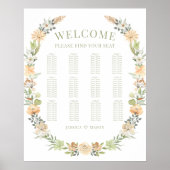 Warme bloemen wilde bloem bruiloft zitgrafiek poster (Voorkant)