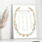 Warme bloemen wilde bloem bruiloft zitgrafiek poster