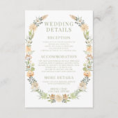Warme bloemenkrans tuin trouwdetails kaarten (Voorkant)