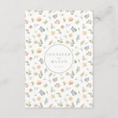 Warme bloemenkrans tuin trouwdetails kaarten (Achterkant)