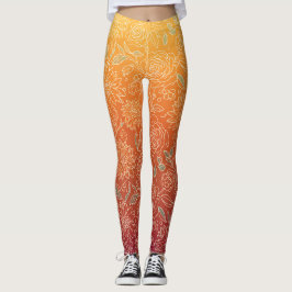 Warme bloemige legging met patroon