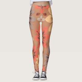 Warme bloemige legging met patroon