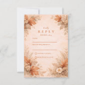 Warme Bloemrijke Herfst Bruiloft RSVP Kaartje (Voorkant)
