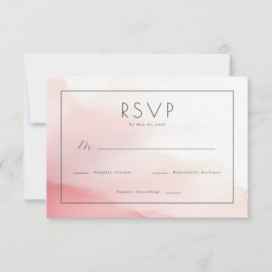 Warme Blos Waterverf RSVP Kaartje (Voorkant)