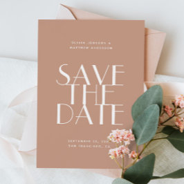 Warme Blush Romantische Trouwdag | Moderne Foto &  Save The Date