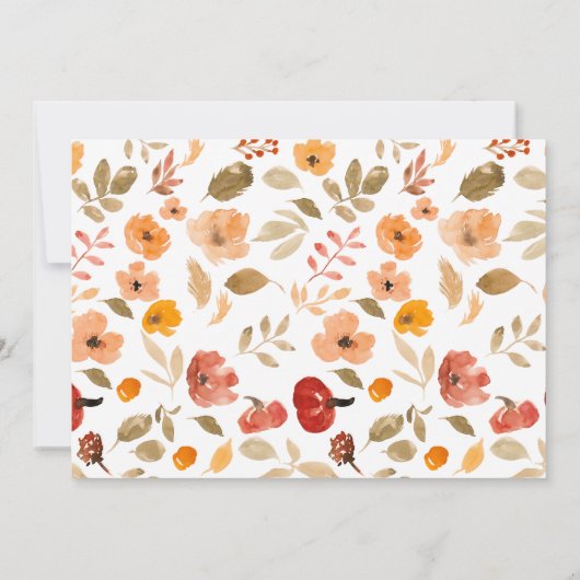 Warme Boho herfst Kleine Pompoen Eerste Verjaardag Kaart (Achterkant)