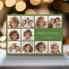 Warme Boho kleur Retro Stripes - 10 foto Feestdagenkaart