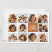 Warme Boho kleur Retro Stripes - 11 Foto Feestdagenkaart (Voorkant)