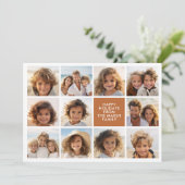 Warme Boho kleur Retro Stripes - 11 Foto Feestdagenkaart (Staand voorkant)