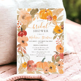 Warme Boho pompoen floral herfst vrijgezellenfeest Kaart