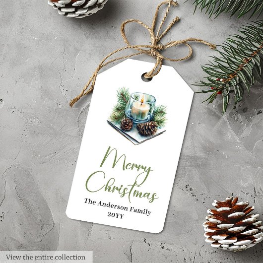 Warme Boho Scandinavische Kerstavond Gift Tag Cadeaulabel