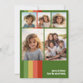 Warme Boho strepen - 5 Fotocollage Feestdagenkaart (Voorkant)