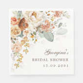 Warme Boho Terracotta Bloemachtige Bruiloftsdouche Servet (Voorkant)