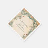 Warme botanische kaderhuwelijk servet (Hoek)