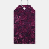 Warme Bourgogne Floral Faux Velvet Cadeaulabel (Achterkant)