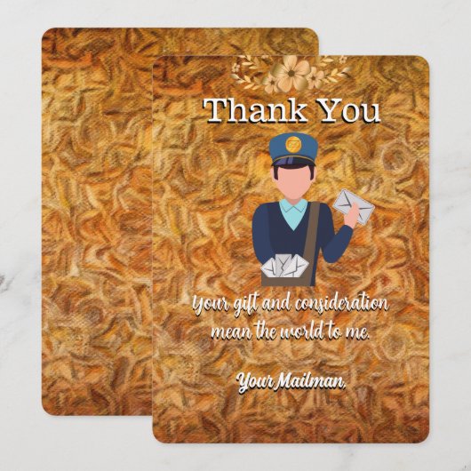 Warme Brievendrager Mailman Postal Mail Carrier Bedankkaart (Voorkant / Achterkant)