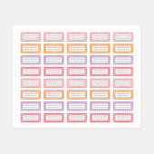 Warme Brights Gingham Plaid Vier Kind School Labels (Vel)