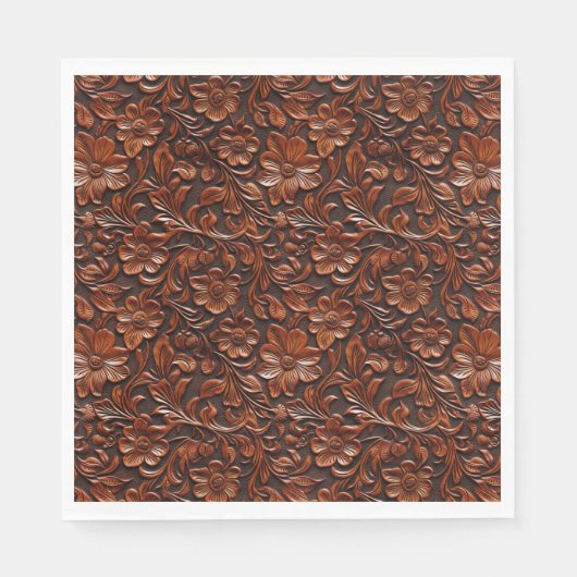 Warme bruine bloemen servet (Voorkant)