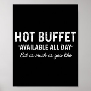 Warme buffet beschikbaar de hele dag eet zoveel al poster