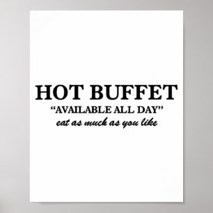 Warme buffet beschikbaar de hele dag eet zoveel al poster