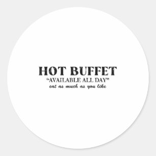 Warme buffet beschikbaar de hele dag eet zoveel al ronde sticker