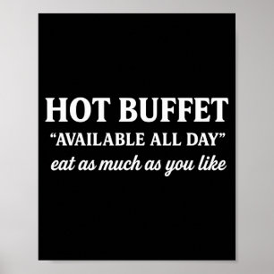 Warme buffet beschikbaar de hele dag Mannen Vrouwe Poster