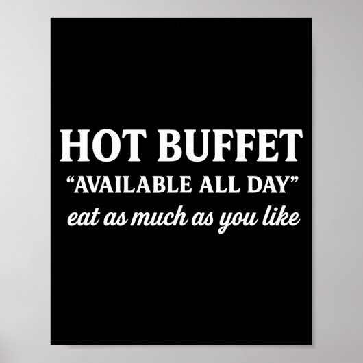Warme buffet beschikbaar de hele dag Mannen Vrouwe Poster (Voorkant)