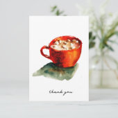 warme cacao en marshmallows bedankkaart (Staand voorkant)