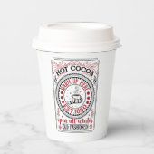 warme cacao kerstfeest papieren bekers (Voorkant)