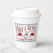 warme cacao kerstfeest papieren bekers (Voorkant)