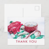 Warme Cacao & Kerststok | Kerstmis Dank Je Briefkaart (Voorkant / Achterkant)