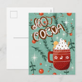 Warme Cacao - Kerstvakantie Mok Blauw Feestdagenkaart (Voorkant / Achterkant)