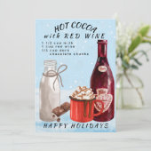 Warme Cacao met rode wijn chocolade recept ansicht Feestdagenkaart (Staand voorkant)