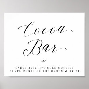 Warme Cacaobar Chic Bruidsuitnodiging of Huwelijks Poster