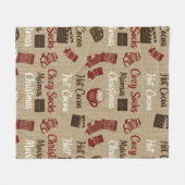 Warme Cacaodeken & Kerstfilms Sfeervolle Soks  Fleece Deken (Voorkant (Horizontaal))