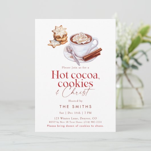 Warme Cacaokoekjes & Kerst Kerstfeest Kaart (Staand voorkant)