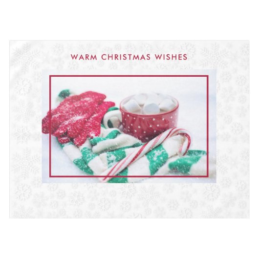 Warme Cacaomarshmallows & Suikerstok Kerstmis Tafelkleed (Voorkant (Horizontaal))