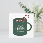 Warme cacaomok kerst feestdagenkaart (Staand voorkant)