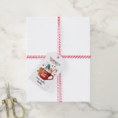 Warme Cacaomok Warmste Wensen Kerstmis Cadeaulabel (Met Touw)