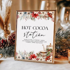 Warme Cacaostand Kerstvakantie Theepartij Poster