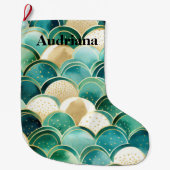 Warme Chic Sage Green Mint Grote Kerstsok (Voorkant)