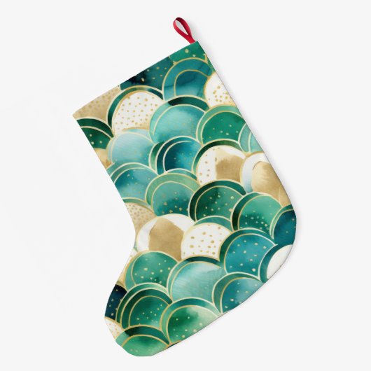 Warme Chic Sage Green Mint Grote Kerstsok (Achterkant (Hangend))