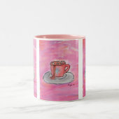 Warme CHOColaatwensen - Kinder kunst voor CHOC Tweekleurige Koffiemok (Center)