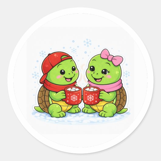 Warme Chocolade Afspraakje Ronde Sticker (Voorkant)