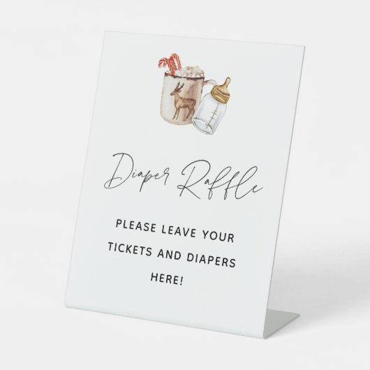 Warme Chocolade Baby Shower Luier Raffle Bord Reclamebord Met Voetstuk (Voorkant)