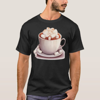 Warme chocolade bedekt met speelse marshmallows t-shirt