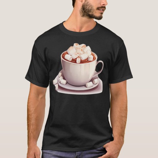 Warme chocolade bedekt met speelse marshmallows t-shirt (Voorkant)
