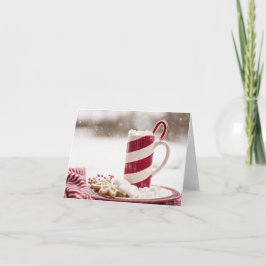 Warme chocolade en een snoepriet kaart