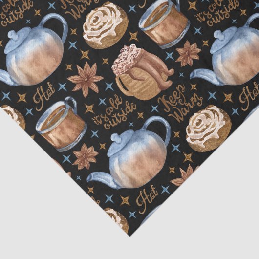 Warme chocolade en kaneelstallen tissuepapier (Detail)