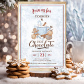 Warme chocolade en koekjes Blue Christmas Party Kaart